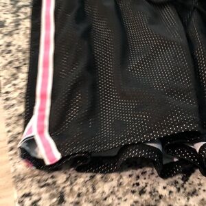 Danskin Now Black Mesh Shorts with Pink Accent